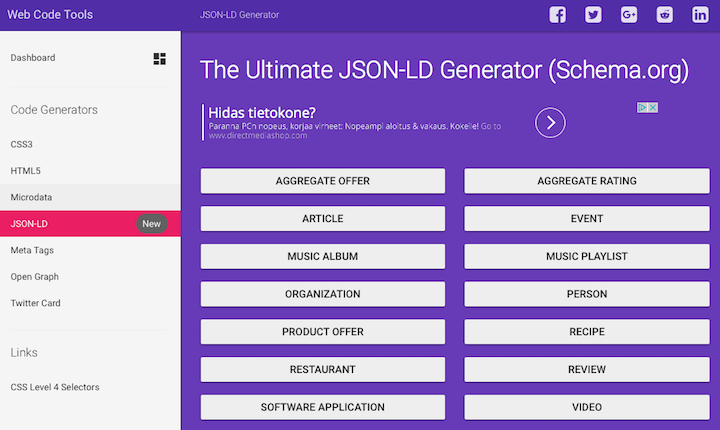 JSON-LD Generator