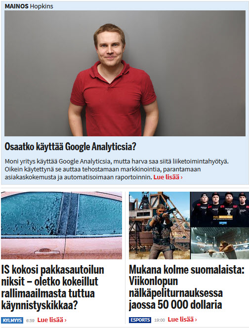 Natiivimainos Ilta-Sanomat-sivustolla