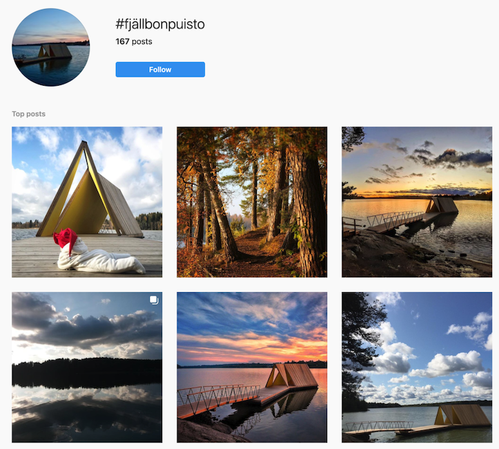 Kuvakaappaus Instagramista: Fjällbonpuisto Tuusulassa