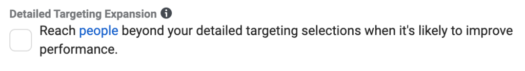 Facebook Ads Detailed Targeting Expansion